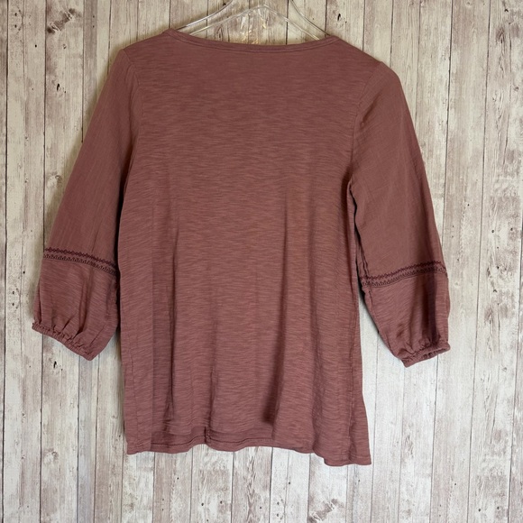 Pure Jill Elements J. Jill Mixed Media Embroidered Top - Picture 6 of 6